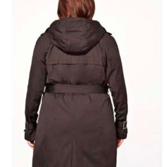 JACKET, TRENCH COAT, BLACK, SIZE 4X, REMOVABLE HOOD, BELT, SIDE POCKETS, LINED - Picture 1 of 2